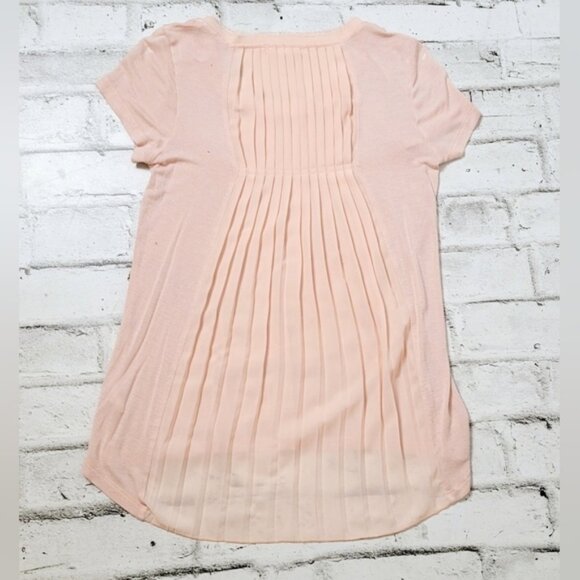 Pletone Pink Soft Tee Pleated Sheer Back - Picture 4 of 8